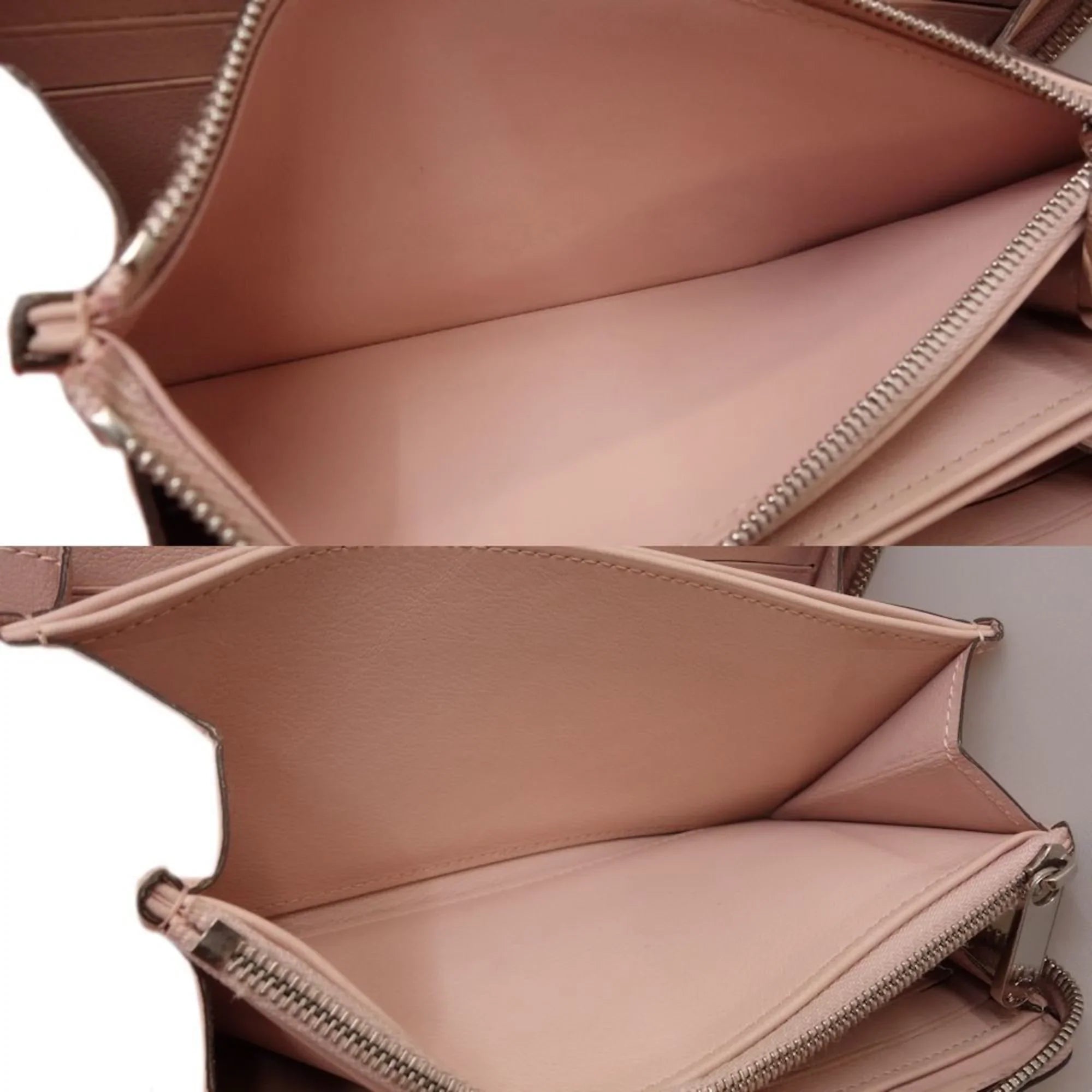 Pre-Owned LOUIS VUITTON Zippy Wallet M61868 Long Monogram Mahina Magnolia (Pink) 083014 (Good)