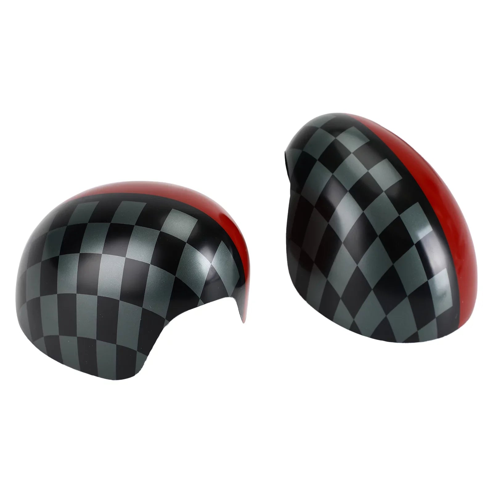 Black/Grey checkered Red Mirror Shield for MINI Cooper Hardtop F55 F56
