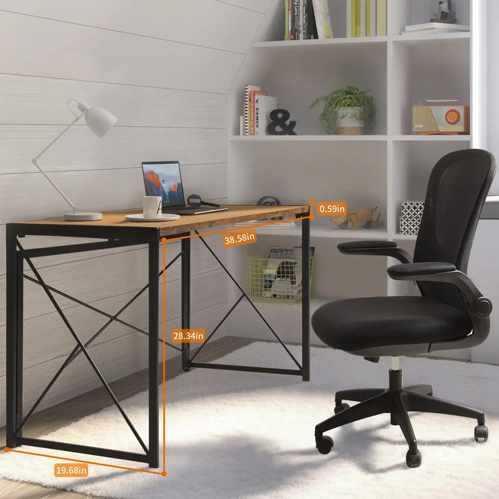 Lacoo 40 inches Home Office Writing Desk Modern Simple Study Desk, Brown
