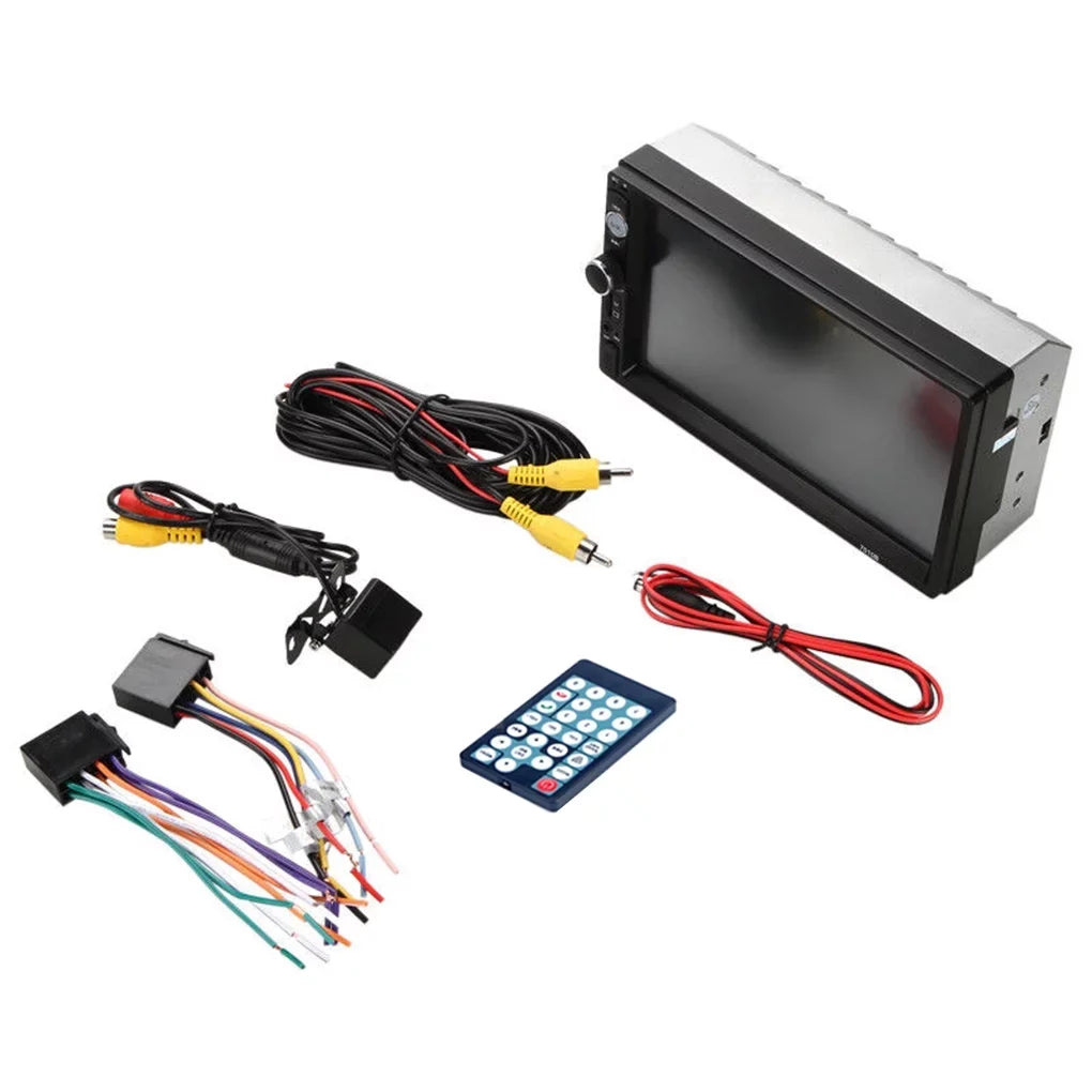 7" Double Din Car Stereo Bluetooth HD Touch Screen Car Radio with Reverse Camera And Mirror Link(Both Support Android and ios System)
