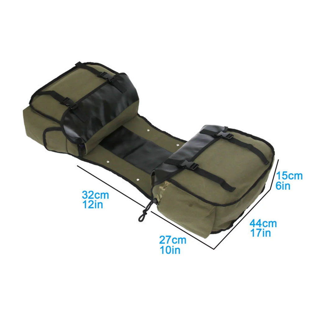 ametoys Motorbike Large Capacity Saddle Bag Motorcycle Riding Travel Canvas Waterproof Panniers Box Side Tools Bag Pouch for Motorbike
