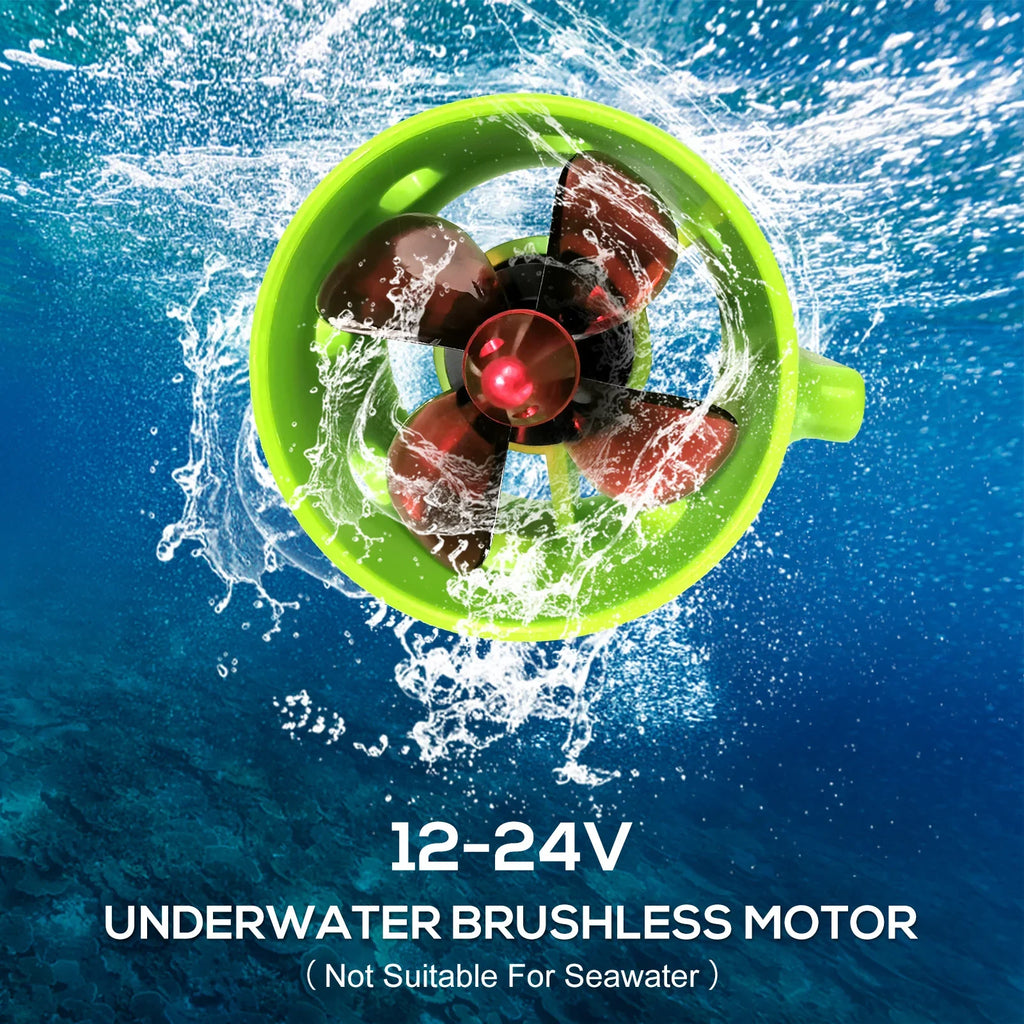 OWSOO 1000KV Underwater Brushless Motor Clockwise with with 4-Blade Propellers 12-24V Waterproof Electric Motor Drive Engine for Bait Craft Nest Ship