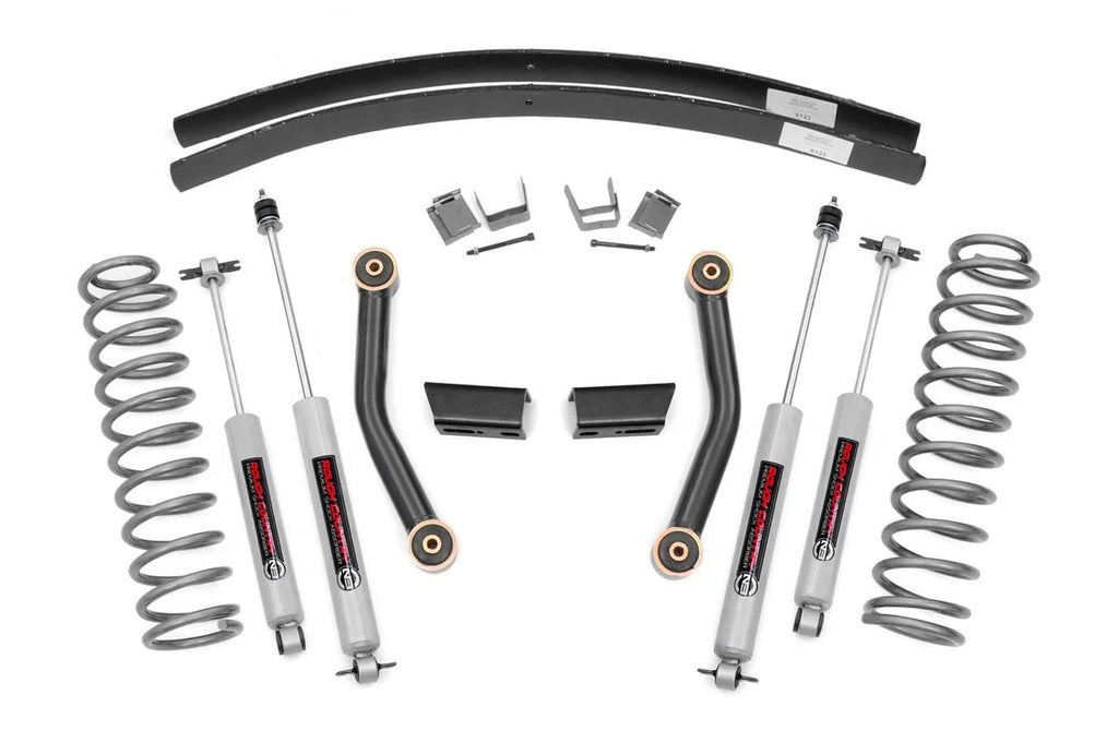 Rough Country 3" Lift Kit (fits) 1984-2001 Jeep Cherokee XJ | N3 Shocks | Add Leaf Series II Suspension | 670XN2