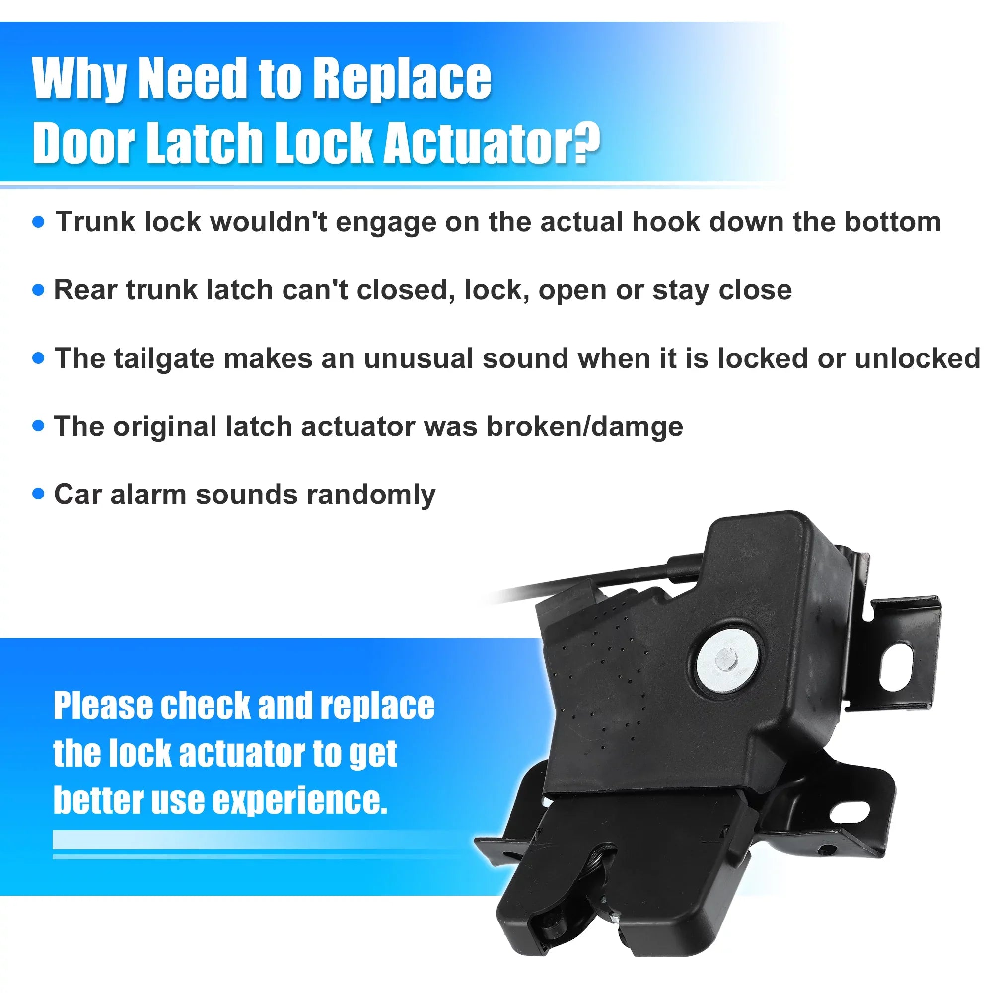 Unique Bargains Trunk Latch Lock Actuator DR3Z-5443200-A for Ford for Mustang Coupe 2010-2014 Rear Deck Lid Latch Motor