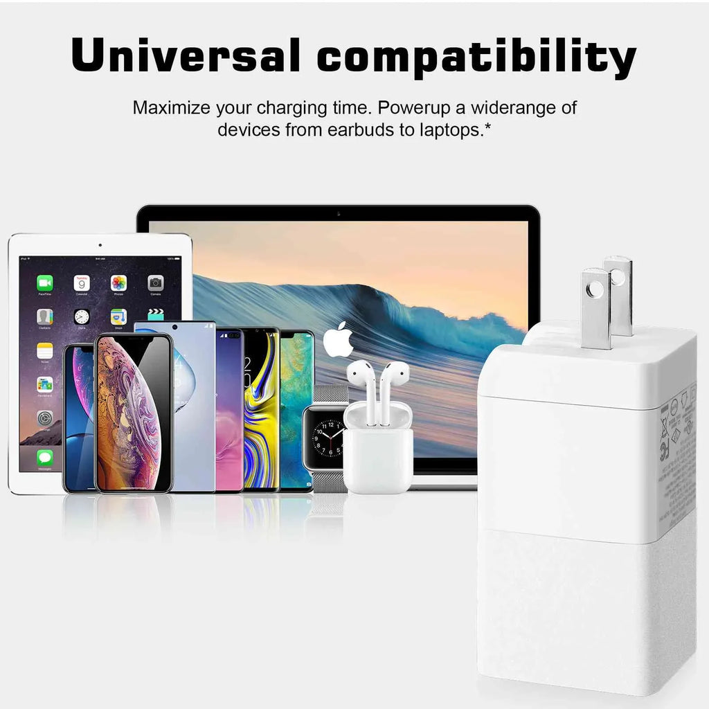 UrbanX 65W Fast Travel Charger with 3 Ports USB & Dual USB-C High-Speed Charging Suitable with Ulefone Power Armor 16 Pro/Armor 15/Power Armor 14 Pro/Power Armor 14/Armor 12 5G, iPhone, Samsung