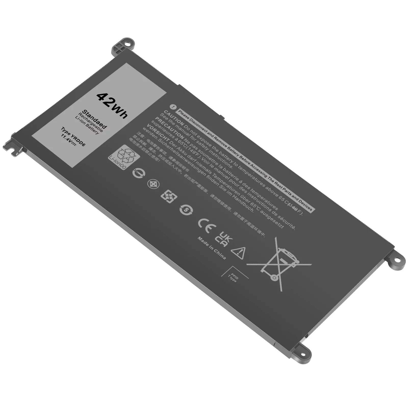 For Dell Inspiron 14 5481 5482 5485 5491 2-in-1 3-Cell 42Wh Laptop Battery YRDD6