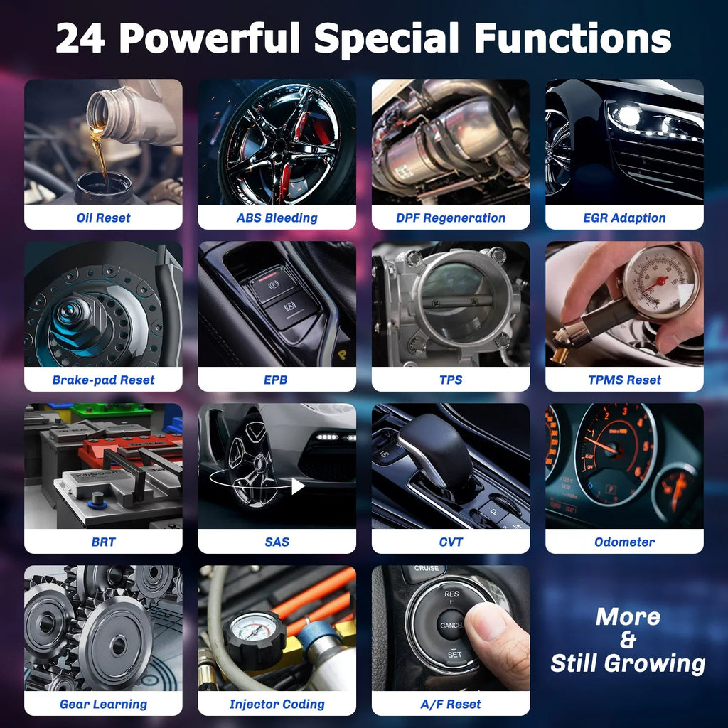 Foxwell GT60 Bluetooth Automotive Bidirectional Diagnostic Scan Tool Car All Systems OBD2 Scanner Code Reader 24 Reset Maintenance Services ABS Bleeding Vehicle Analyzer Auto Vin 2 Year Free Update