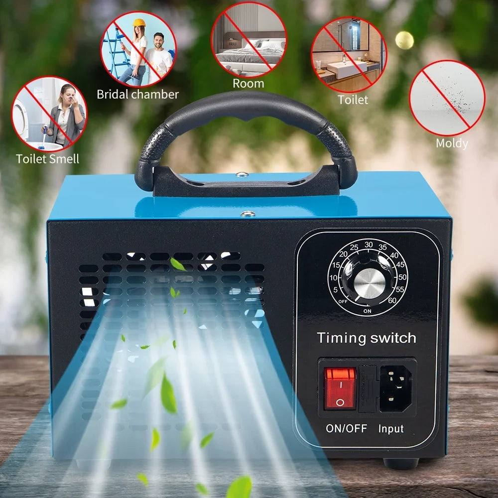 Kydely Room Ozone Machine Glossy Steel Finish 41dB - Eliminate Smoke, Dust & Pollutants with Powerful Ozone