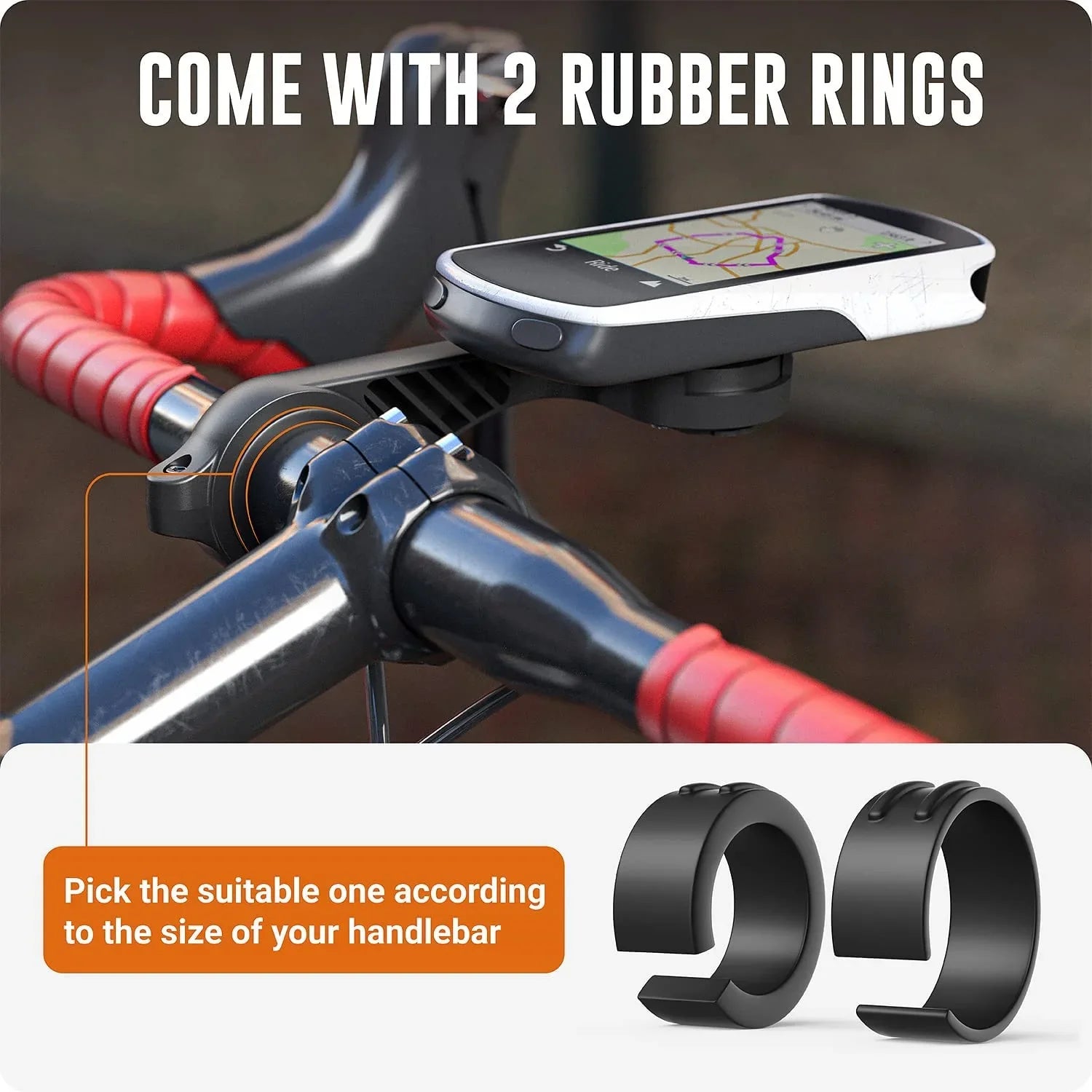 Flush Out Front Mount and Quarter-Turn to Friction Flange Mount Adapter Fitting with Garmin Edge GPS Bike