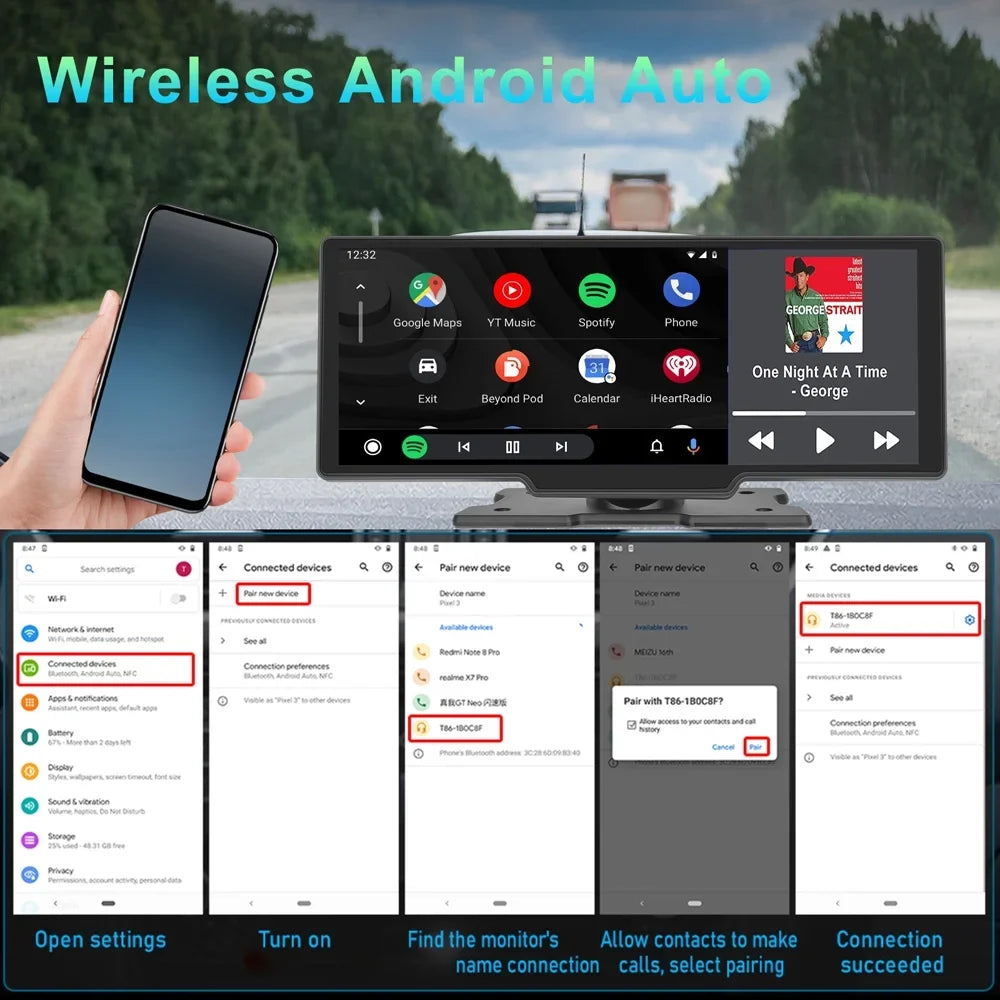Nebublu Car Console,Car Rearview APP Car 10.26in Car Video Car Auto Rearview Camera APP Nebublu Arealer Auto Camera Car