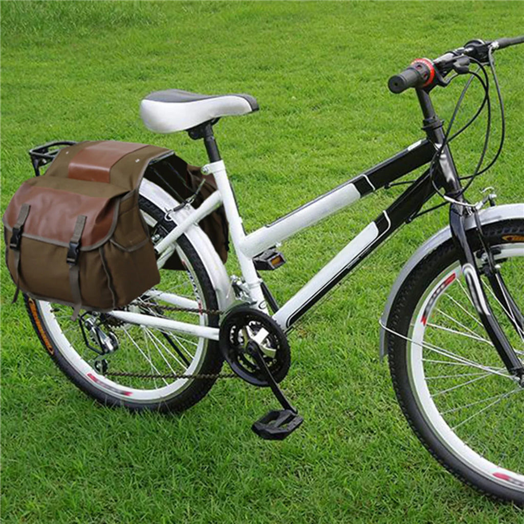 ametoys Motorbike Large Capacity Saddle Bag Motorcycle Riding Travel Canvas Waterproof Panniers Box Side Tools Bag Pouch for Motorbike
