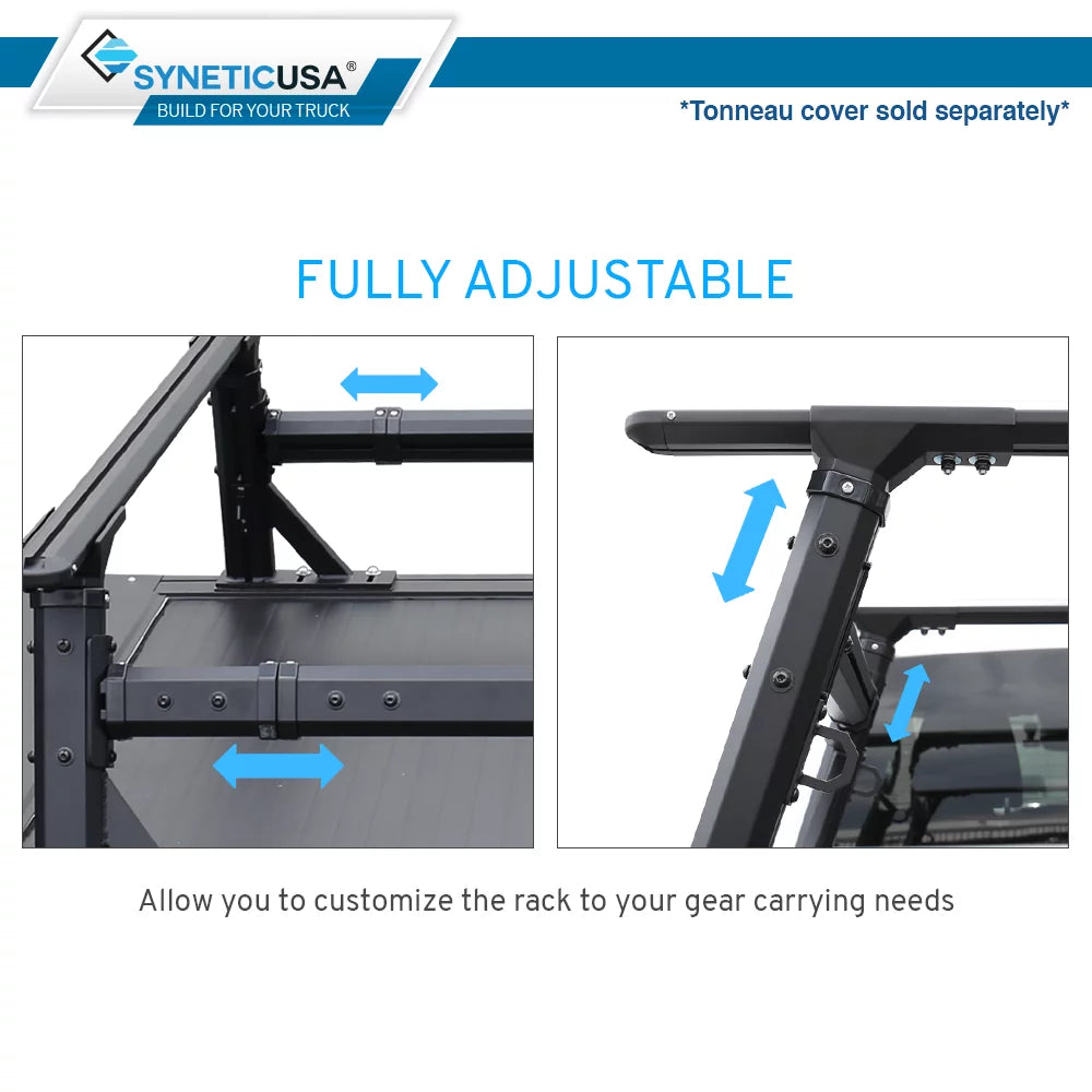 Syneticusa Overhaul HD Adjustable Height Heavy Duty Truck Bed Ladder Rack
