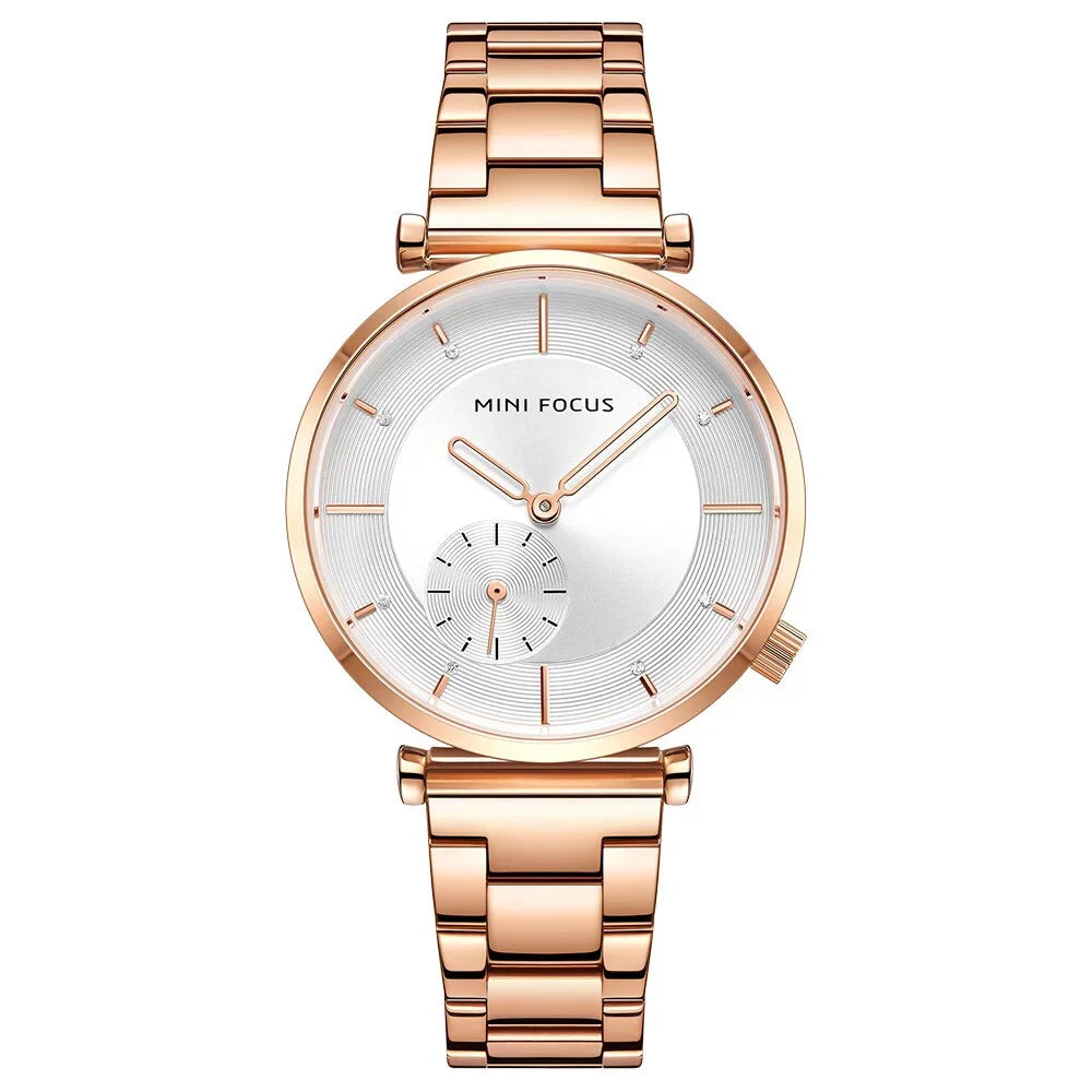 MINI FOCUS Women Watches Brand Luxury Fashion Ladies Watch 30M Waterproof Reloj Mujer Relogio Feminino Rose Gold Stainless Steel