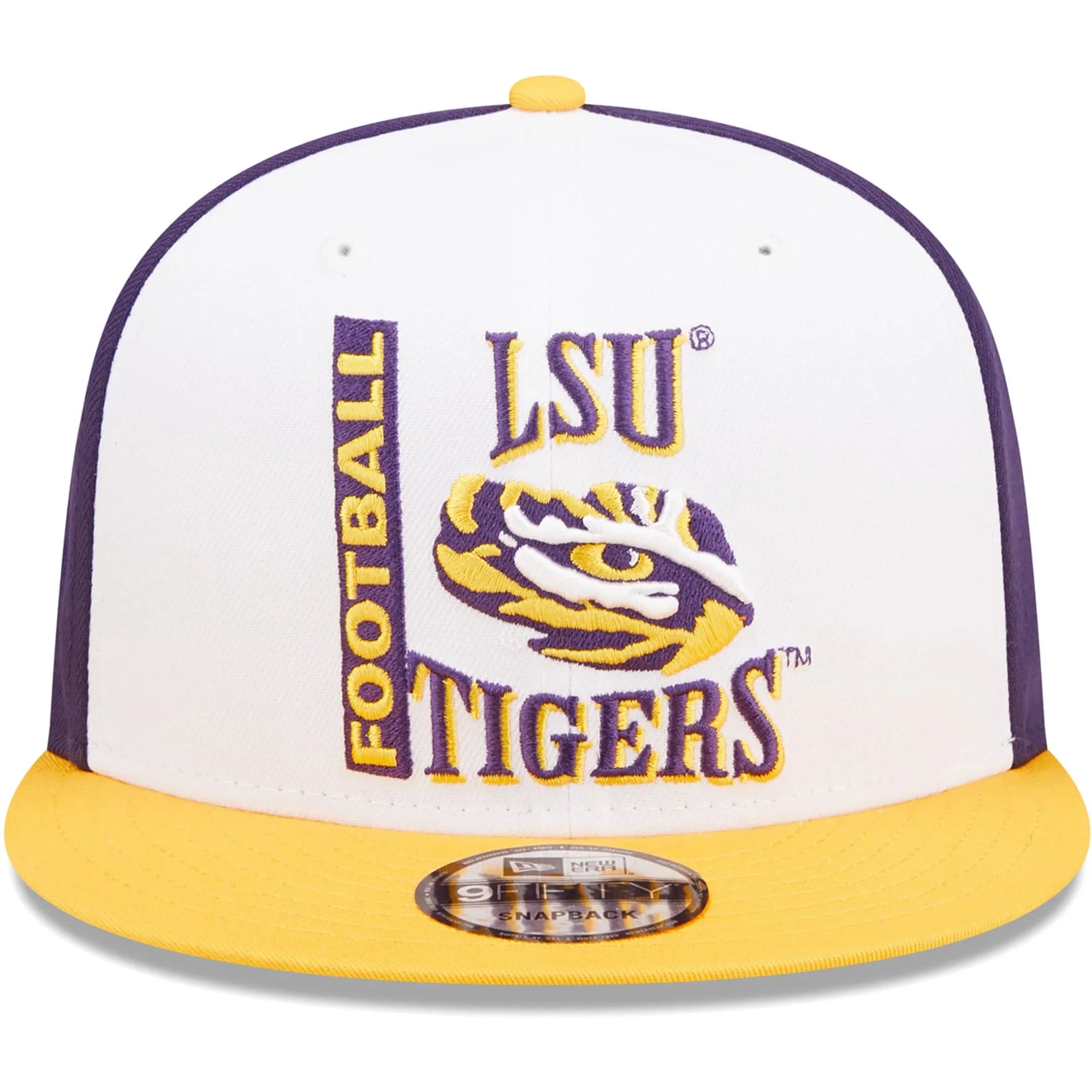 Men's New Era White/Purple LSU Tigers Retro Sport 9FIFTY Snapback Hat - OSFA