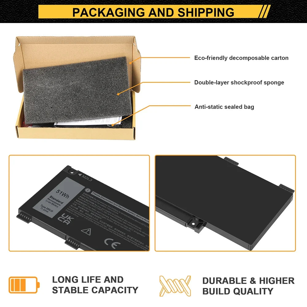New 266J9 Battery Fits for Dell G3 15 3500 3590 3700 3790 G5 15 5500 5505 SE