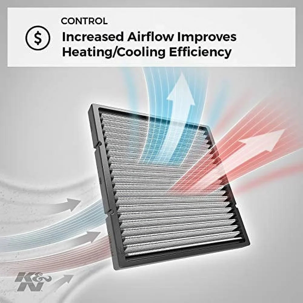 K&N VF2020 Washable & Reusable Cabin Air Filter Cleans and Freshens Incoming Air for your Ford Mustang Fits select: 2005 HONDA CIVIC, 2002-2006 HONDA CR-V
