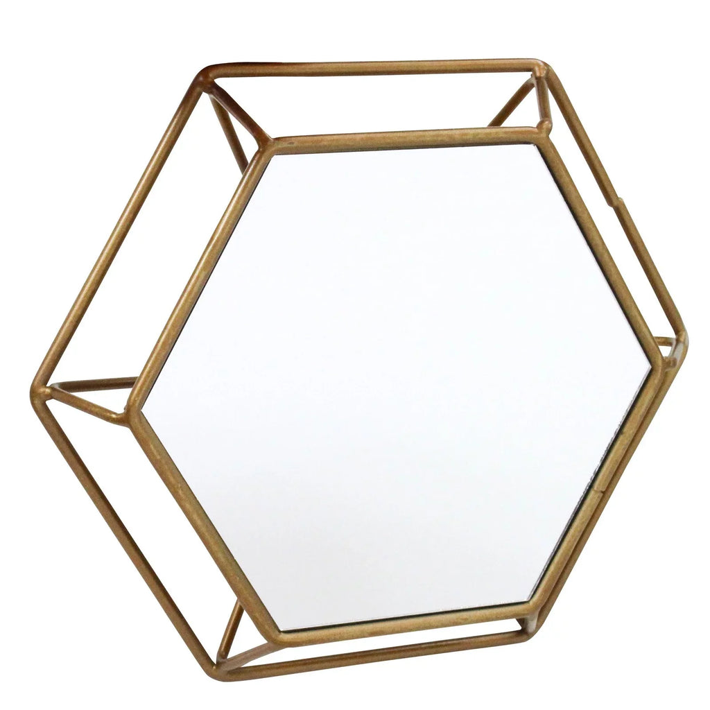 Shanton Hexagonal Wall Mirrors Brass(Set of 3) by Aspire