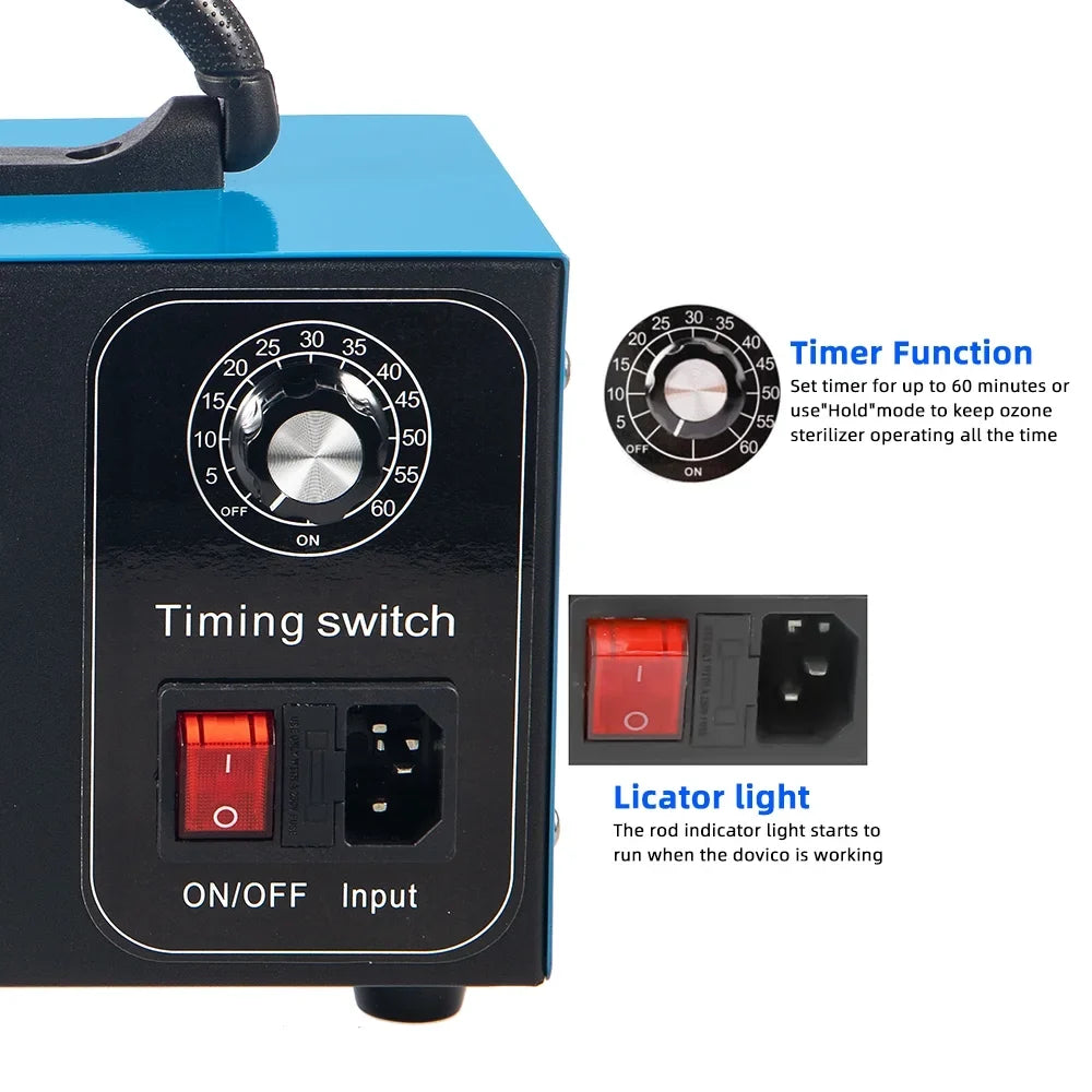 Kydely Room Ozone Machine Glossy Steel Finish 41dB - Eliminate Smoke, Dust & Pollutants with Powerful Ozone