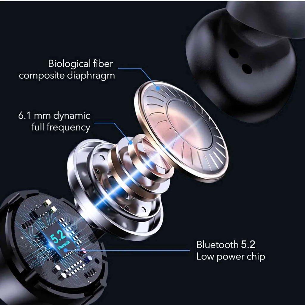 UrbanX True Wireless Bluetooth Earbuds + Charging Case, Black, Dual Connect, IPX5 Water Resistance, Bluetooth 5.2 Connection, Balanced, Bass Boost Matching with Lenovo Tab P11 Gen 2