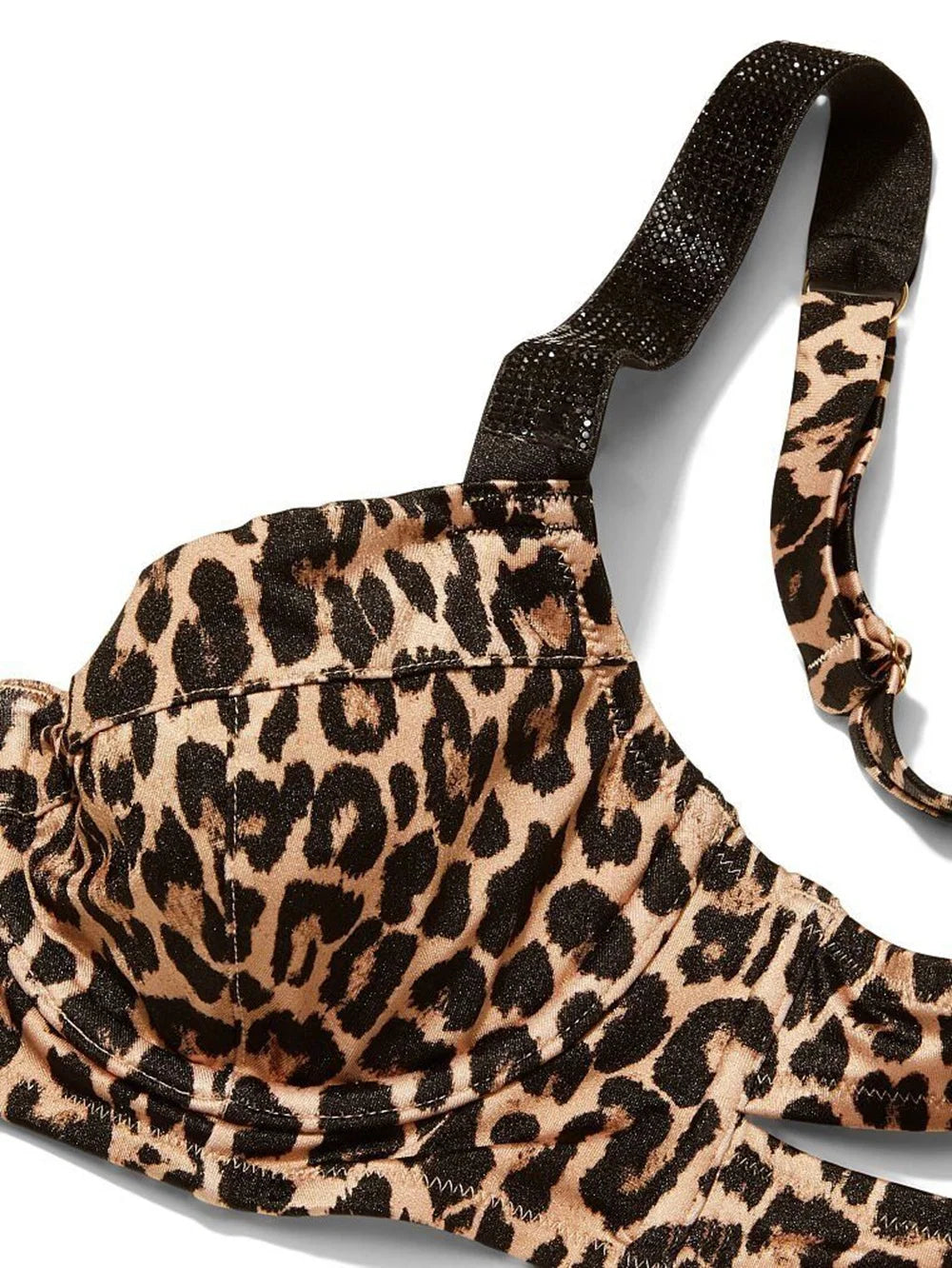 Victoria’s Secret Swim Bikini Top Shine Strap Animal Print Wicked Size 38D NWT