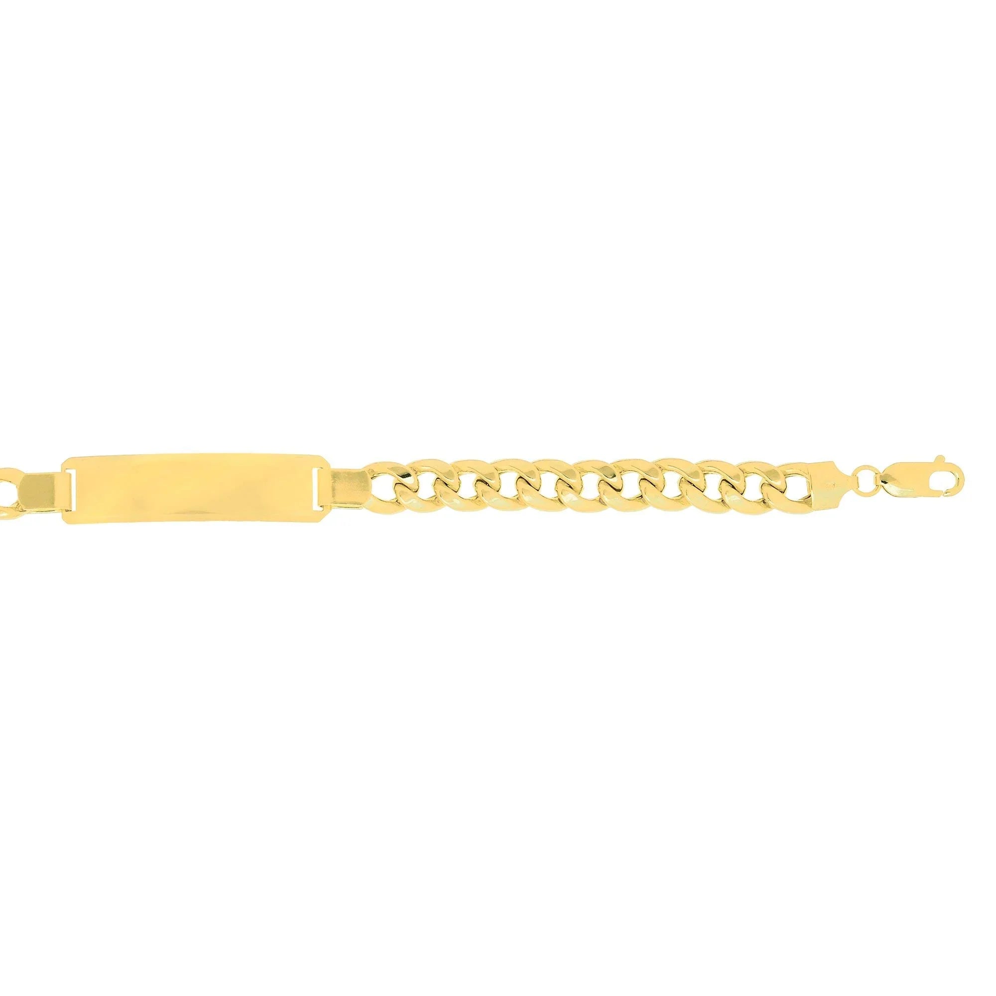 JewelStop 14k Yellow Gold 8mm Lite Miami Cuban Men's Link ID-Bracelet, Lobster Clasp 8.5 Inches, 19.2gr.