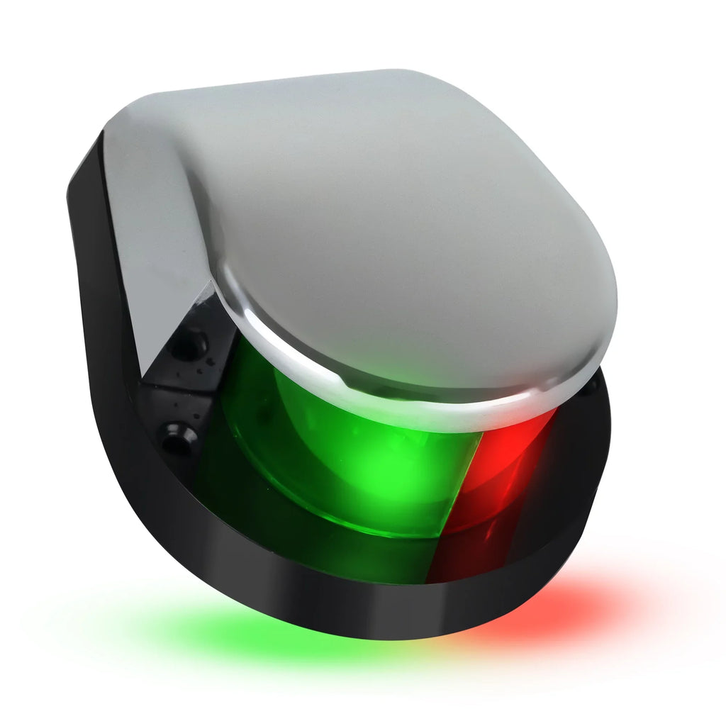 Five Oceans Craft Navigation Lights - LED Bow Light, Navigation Lights for Vessel LED Red and Green, Ship Lights Navigation Horizontal Mount Bi-Color Light, 12V, USCG Rules 2NM - FO4429