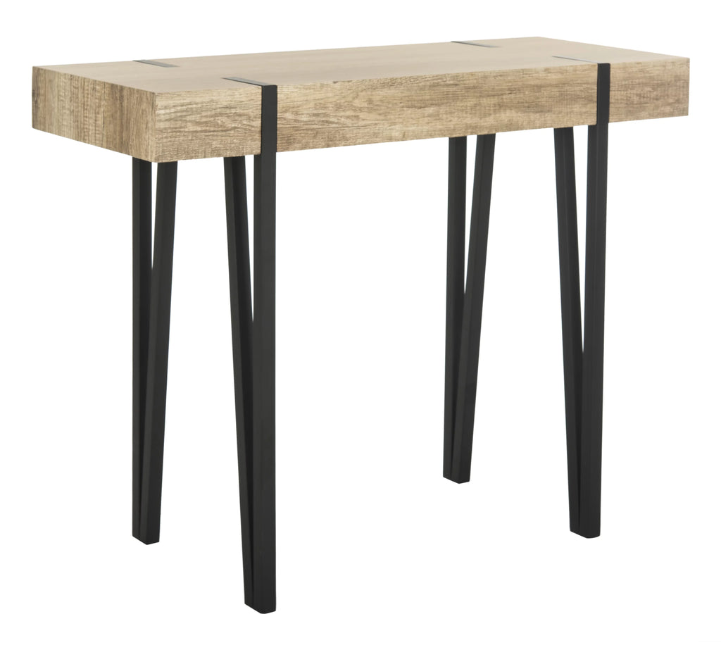 SAFAVIEH Alyssa Rectangular Mid-Century Wood Top Console Table, Brown