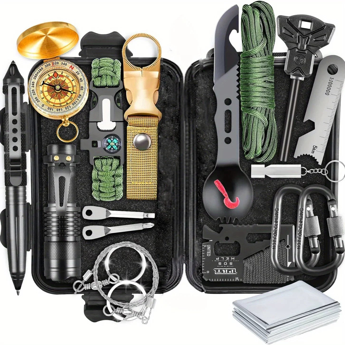 20 In 1 Survival Kits, Emergency Survival Equipment For Outdoor Fishing Hunting Camping, Birthday Gift, Father's Gift For Men Dad Husband