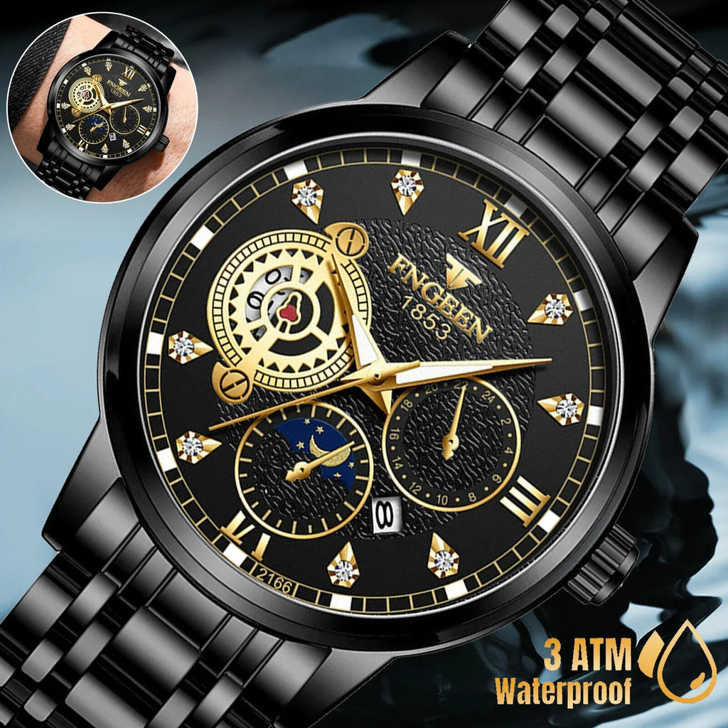 Waterproof Men's Watch Stainless Steel Quartz Luminous Classic Wristwatch Luxury