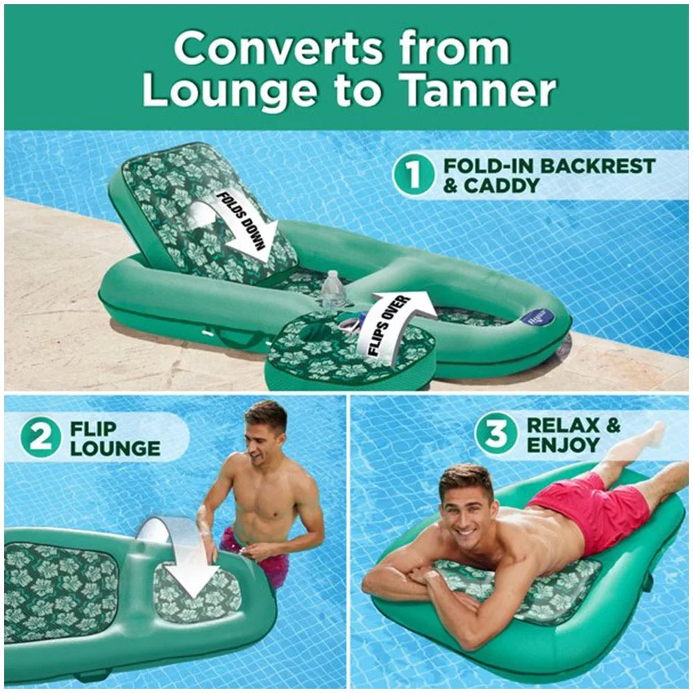 Aqua Leisure Campania 2in1 Lounger, Floral & Zero Gravity Pool Float