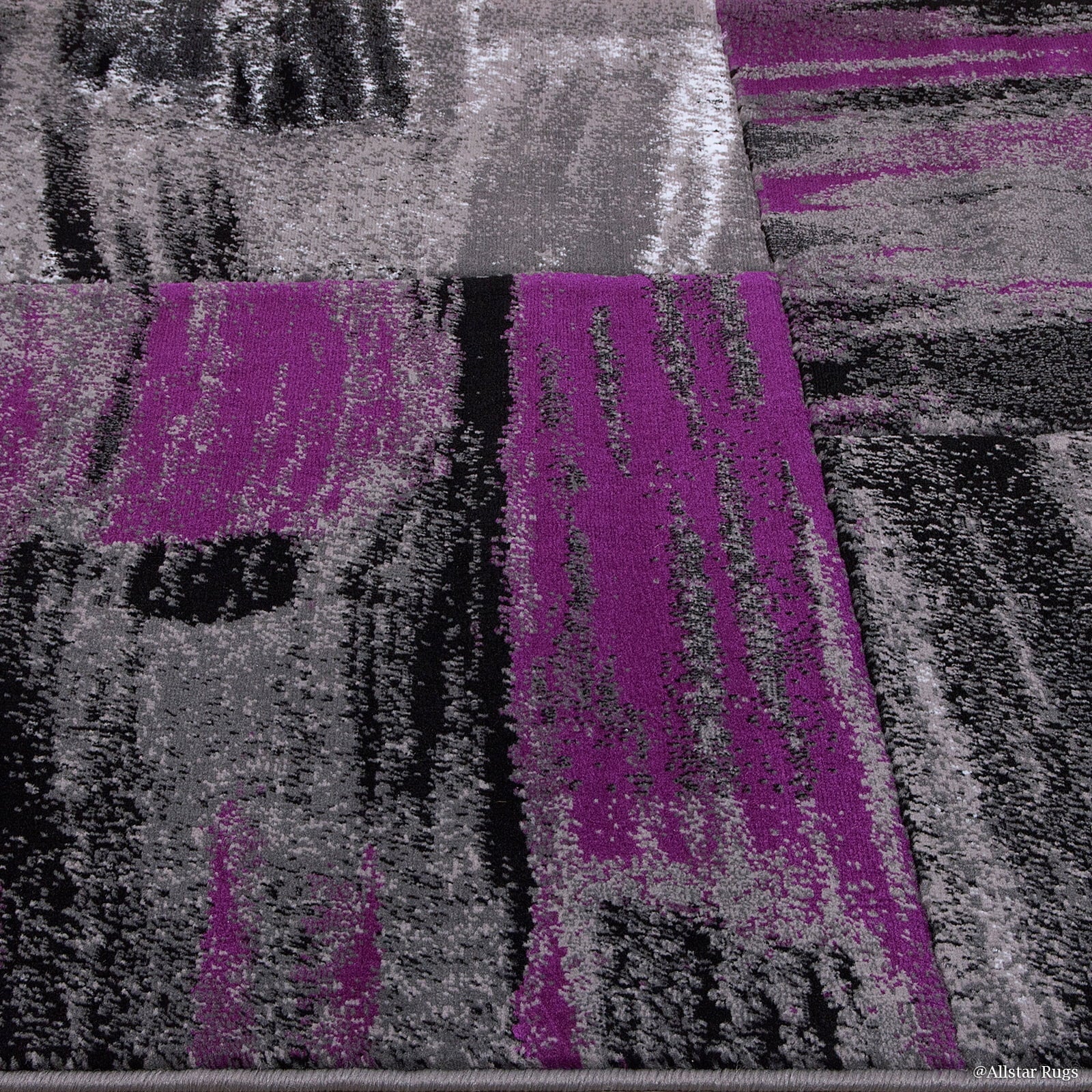 Purple Allstar Rugs Modern Contemporary Woven Rug Drop-Stitch Weave Technique in Purple (5' x 6' 11")