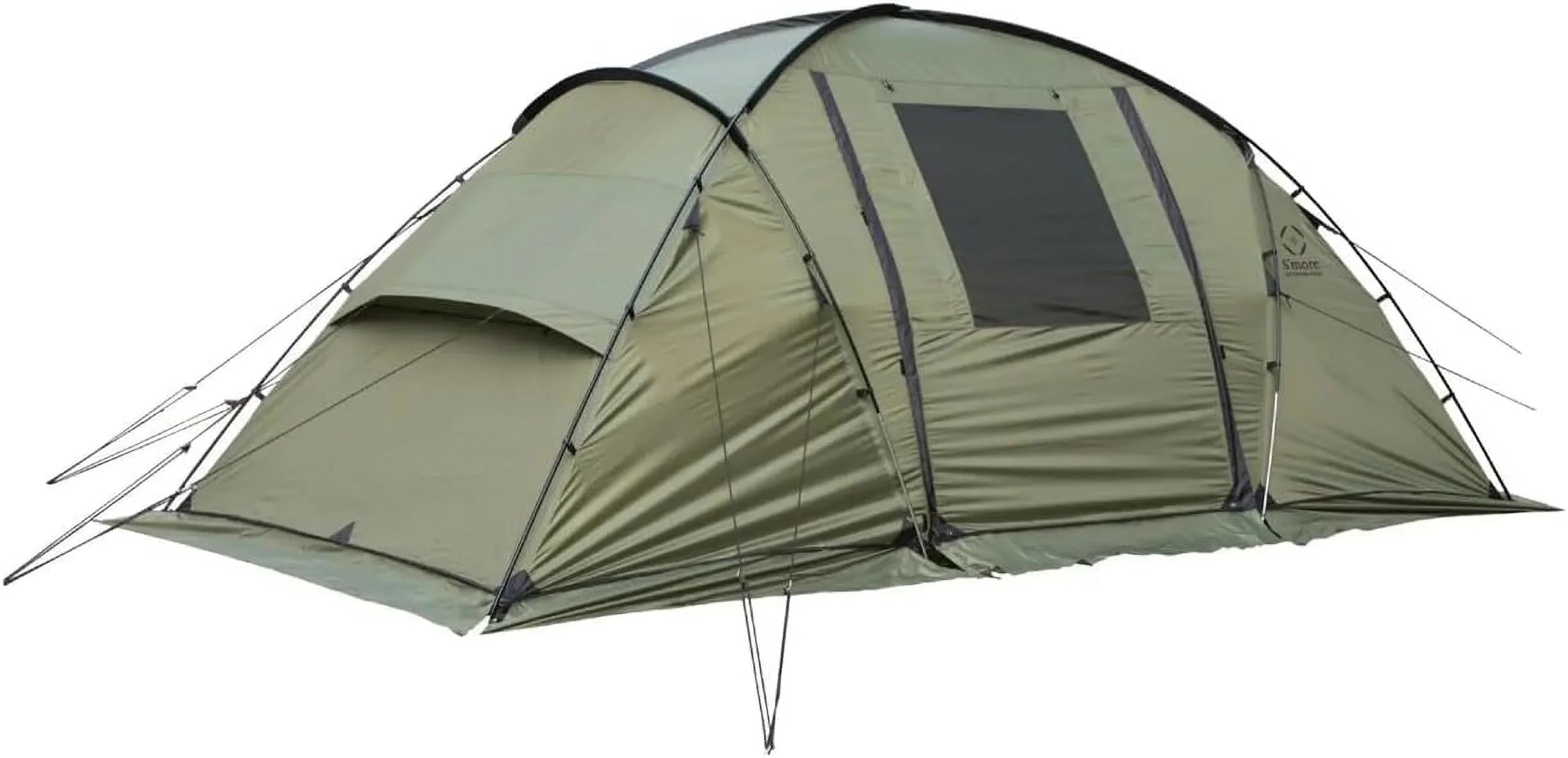 YANPO Glamping Tent with Porch, 2/3/4/5/6 Person Resilient Environment Camping Tent, Large Family Tent with Room Divider, Easy Setup Tent with Screen Room