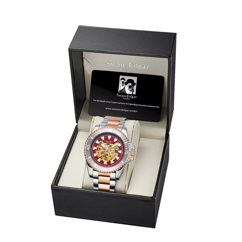 Limited Edition Swan & Edgar Hand Assembled Contemporary Skeleton Automatic - Two Tone