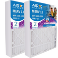 16x25x5 Air Filter MERV 13 Comparable to MPR 1500 - 2200 & FPR 9 Suitable with Bryant Carrier FILXXCAR0016 Premium USA Made 16x25x5 Furnace Filter 2 Pack by AIRX FILTERS WICKED CLEAN AIR.