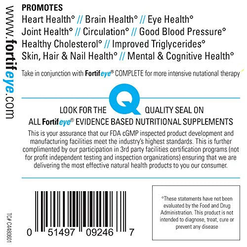 Fortifeye Vitamins Super Omega-3 Max Fish Oil, Lemon Flavor, Natural Triglyceride, 1200 EPA / 900 DHA Per Serv.- 30 Day, 60 Max Softgel Capsules
