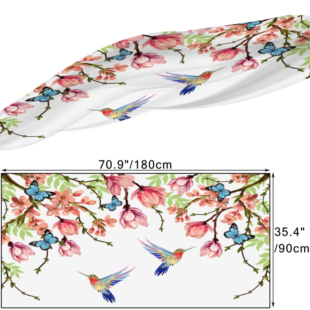 FREEAMG Beautiful Floral Silk Long Scarf for Women Large Oblong Sunscreen Shawls Wraps Neck Headscarf Hair Wraps Gift Packed