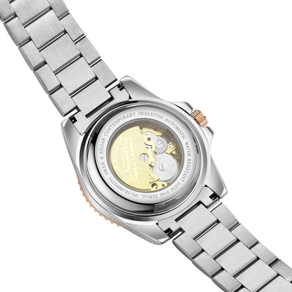 Limited Edition Swan & Edgar Hand Assembled Contemporary Skeleton Automatic - Two Tone