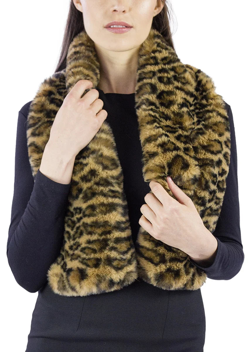 Adrienne Vittadini Women's Faux Mink Fur Pull Through Scarf