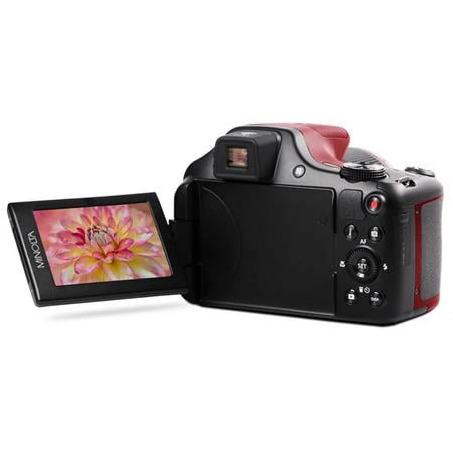 Minolta MN67Z 20 MP HD Bridge Digital Camera with 67x Optical Zoom (Red)