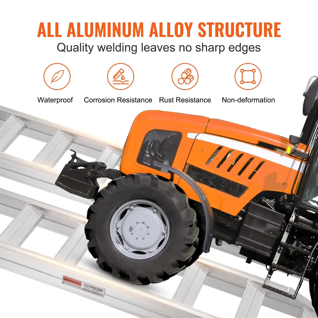 BENTISM Aluminum Truck Loading Ramps 8810 lb/4 Ton 72" x 15" Strong Flat Ends Non-slip Portable Truck Ramps for Tractors ATVs UTVs Motorcycles Vehicle