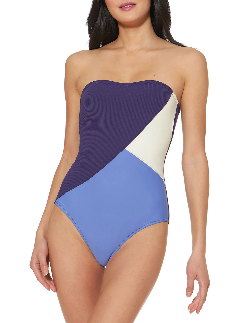 Jessica Simpson Women's Contemporary Chop & Change Panelled One Piece Swimsuit