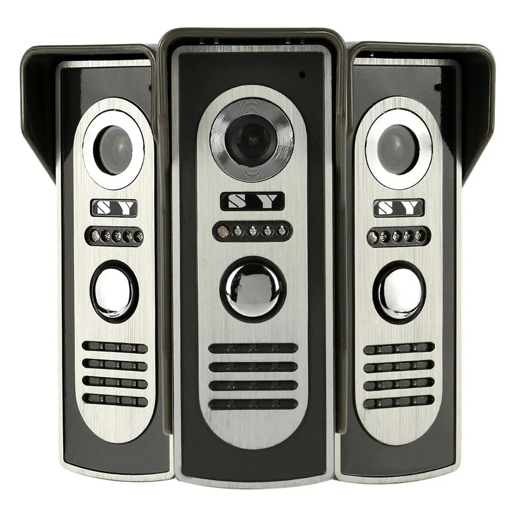 7” Wired Video Door Phone System Visual Doorbell with Indoor Monitor and Outdoor Camera support Unlock Infrared Night View Rainproof for Home