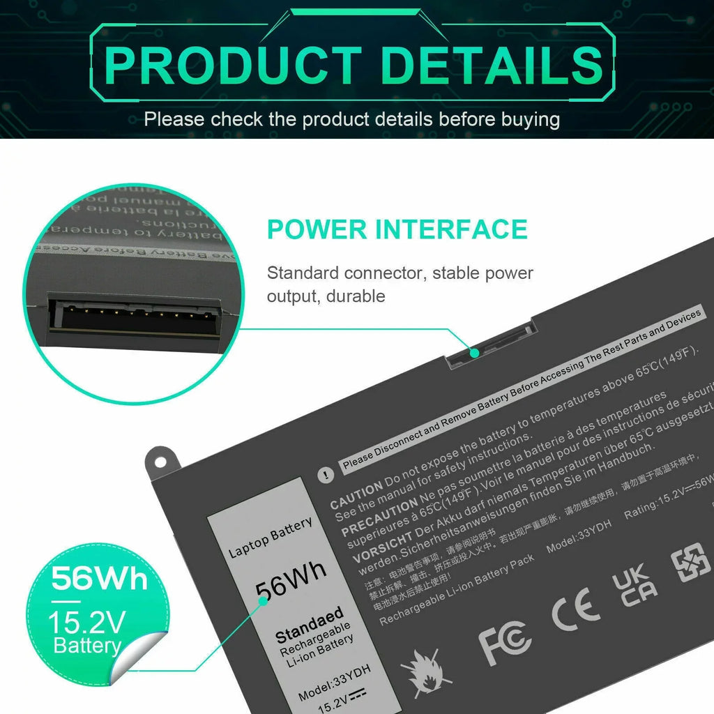 Laptop Battery for Dell Latitude 13 3000 3380 15 3580 3590 081PF3 P30E 451-BCDM