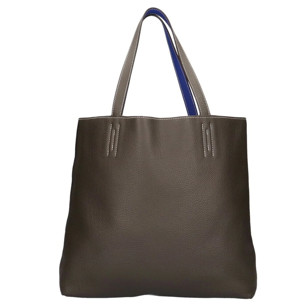 Pre-Owned Hermes HERMES Double Sense Tote Bag Taurillon Clemence Etain Women's (Good)