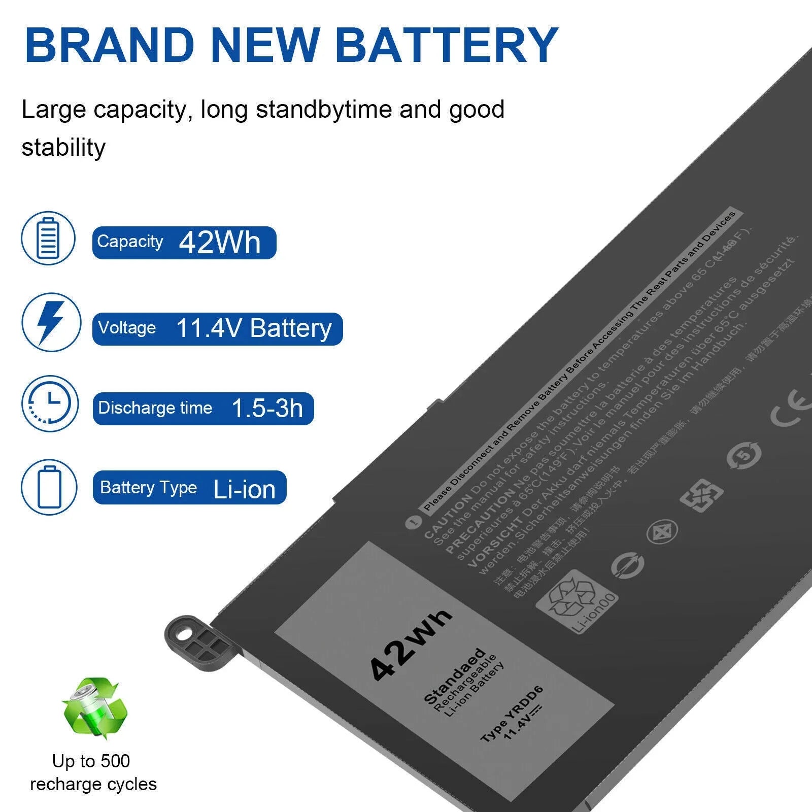 YRDD6 Battery for Dell Vostro 3491 5481 5581,Vostro 5490 5590