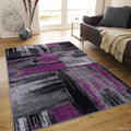 Purple Allstar Rugs Modern Contemporary Woven Rug Drop-Stitch Weave Technique in Purple (5' x 6' 11")