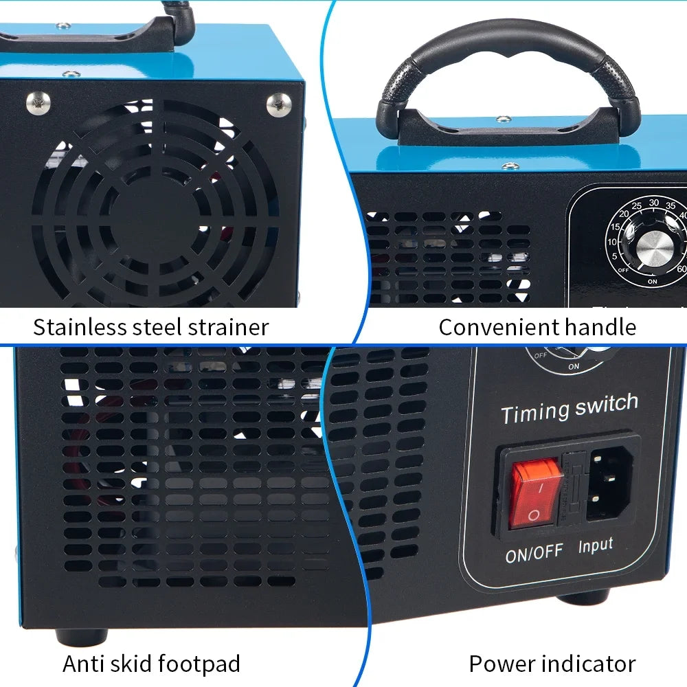 Kydely Room Ozone Machine Glossy Steel Finish 41dB - Eliminate Smoke, Dust & Pollutants with Powerful Ozone