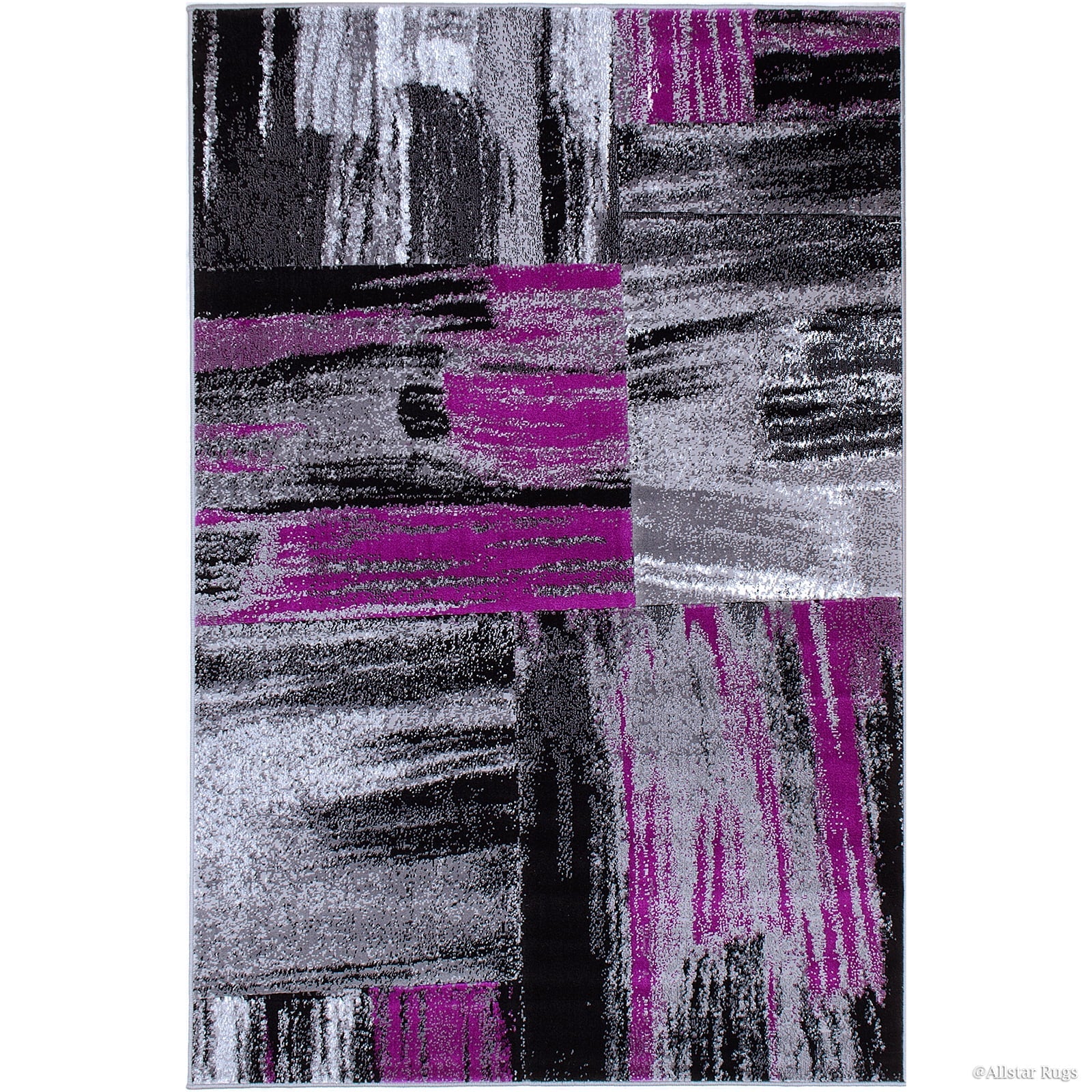 Purple Allstar Rugs Modern Contemporary Woven Rug Drop-Stitch Weave Technique in Purple (5' x 6' 11")
