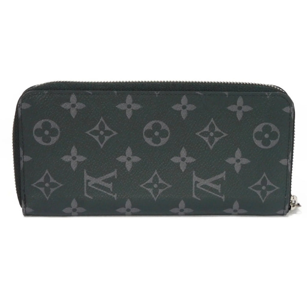 Pre-Owned LOUIS VUITTON Long Wallet Zippy Vertical LV Logo Round Zipper Monogram Eclipse Noir M62295 Men's Billfold (Good)