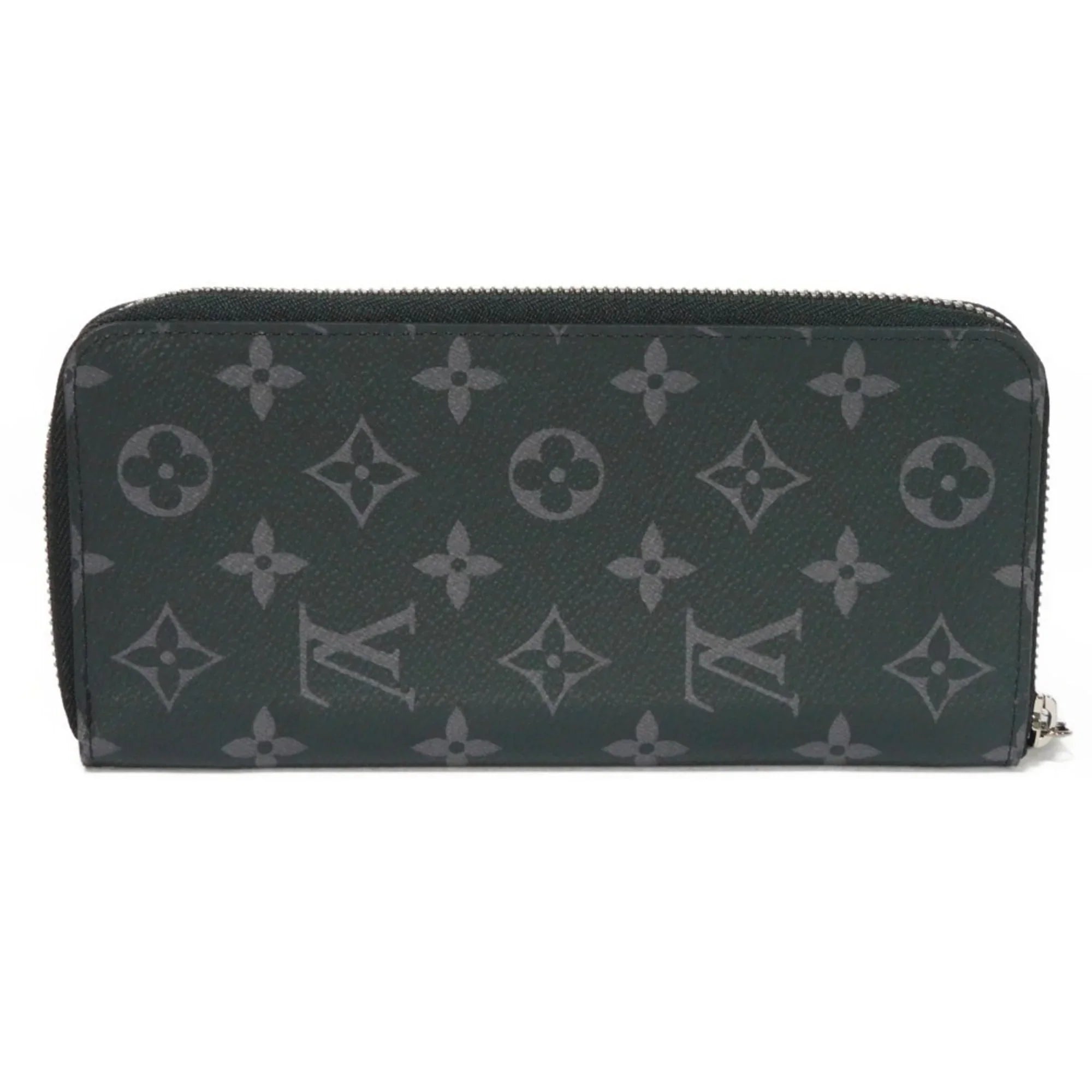 Pre-Owned LOUIS VUITTON Long Wallet Zippy Vertical LV Logo Round Zipper Monogram Eclipse Noir M62295 Men's Billfold (Good)